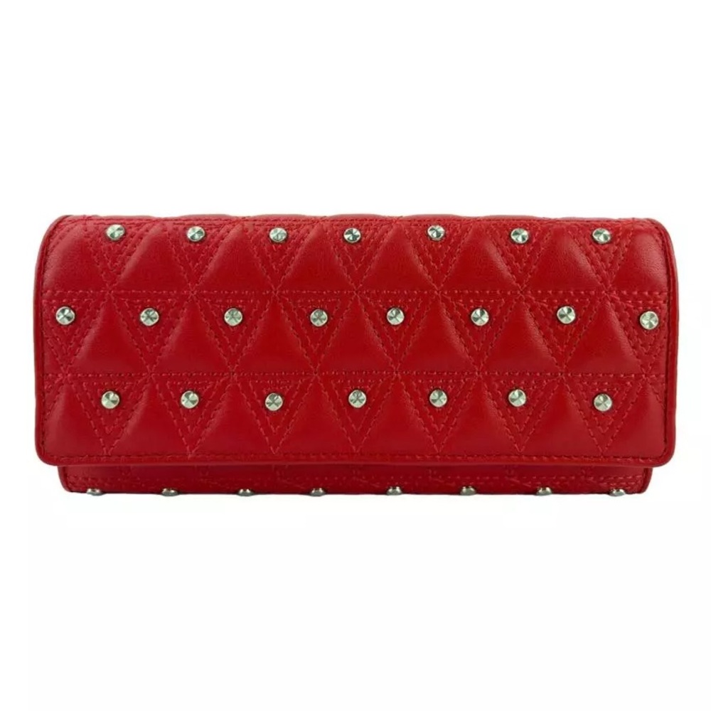 Versace red stud  quilted wallet